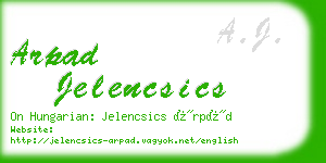 arpad jelencsics business card